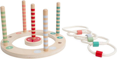 BS Toys Holz Ringswerp -Spiel mit Streifen, 7dlg.