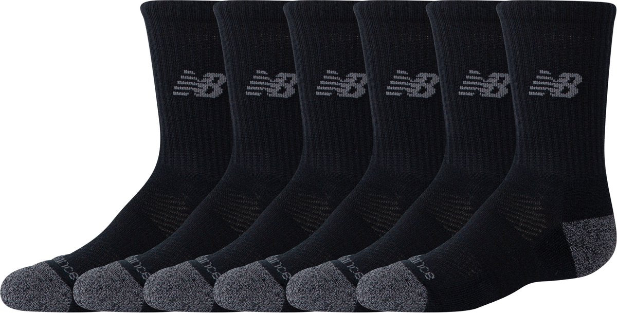 New Balance Active Crew Socken 3er-Pack Unisex-Sportsocken – Schwarz