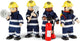 Tidlo Houten Dollhouse Puppen Feuerwehrleute, 4st.