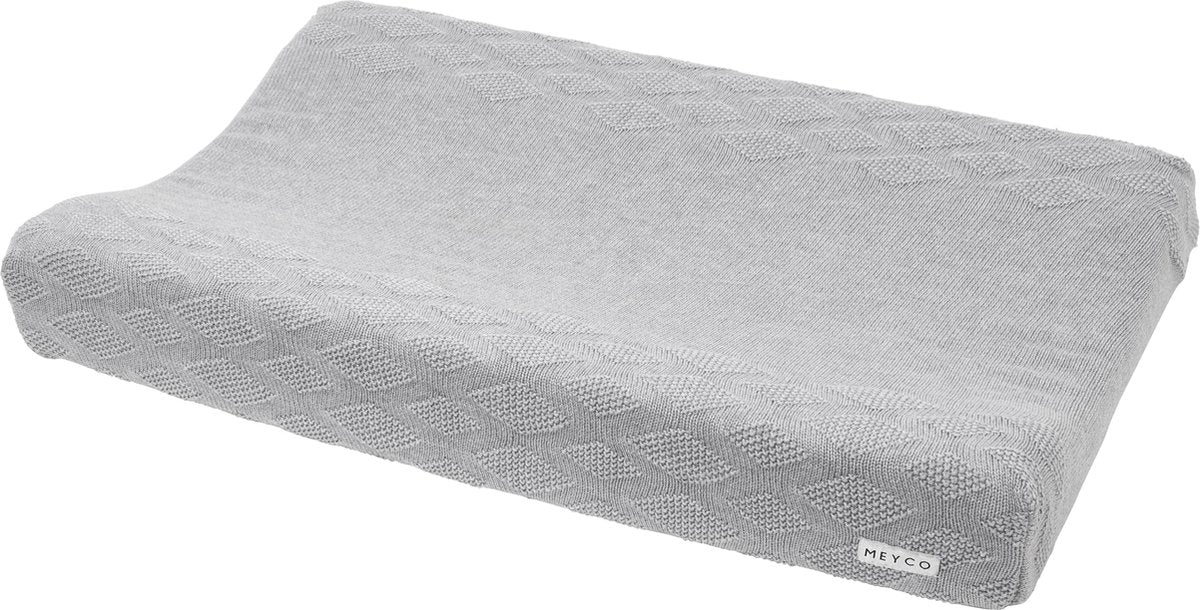 Meyco Baby Diamond Wickelauflagenbezug – Bio – Graumelange – 50 x 70 cm