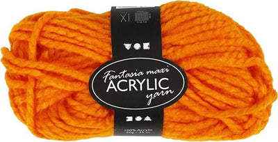 Creativ Company Fantasia Acrylgarn, L: 35 m, Maxi, Neonorange, 50 g 1 Knäuel