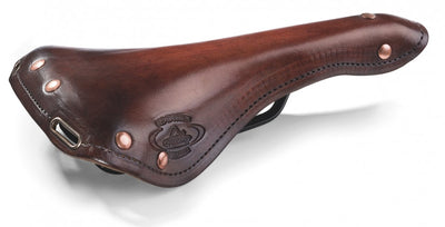 Monte Grappa Sattel Feder schmal Charleston Sport Leder D-braun