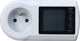 Profil-Energiezähler-Steckdose – Verbrauchszähler – LCD-Display – weiß – Erdungsstift