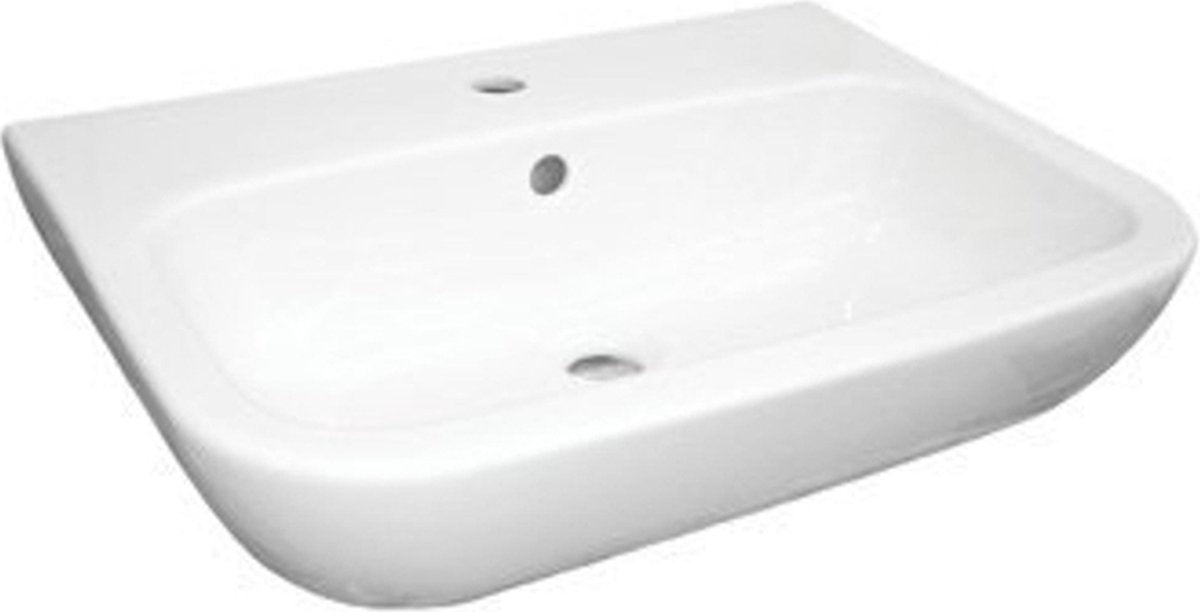 Plieger brussels waschbecken 50x45cm - 1 wasserhahnloch - überlauf - keramik - weiß glänzend