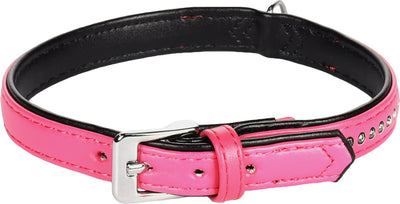 Flamingo Monte Carlo gefüttert - Halsband Hunde - Halsband Monte Carlo rosa L 33-37cm 16mm - 1Stk - 126398 - 1Stk