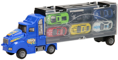 Speichern Sie den Autotransporter Blauw