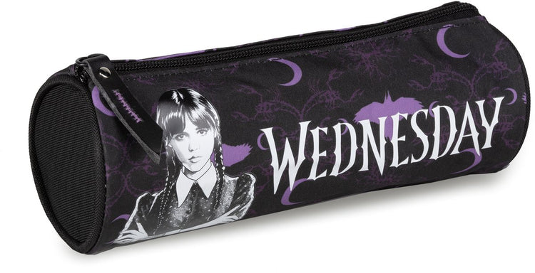 Lannoo Graphics - Wednesday Federmäppchen rund 23cm schwarz lila Wednesday