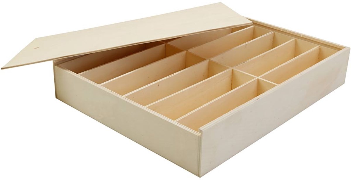 Creativ Company Holzkiste mit Deckel, dumm 29x37x6,5 cm, 1 Stück