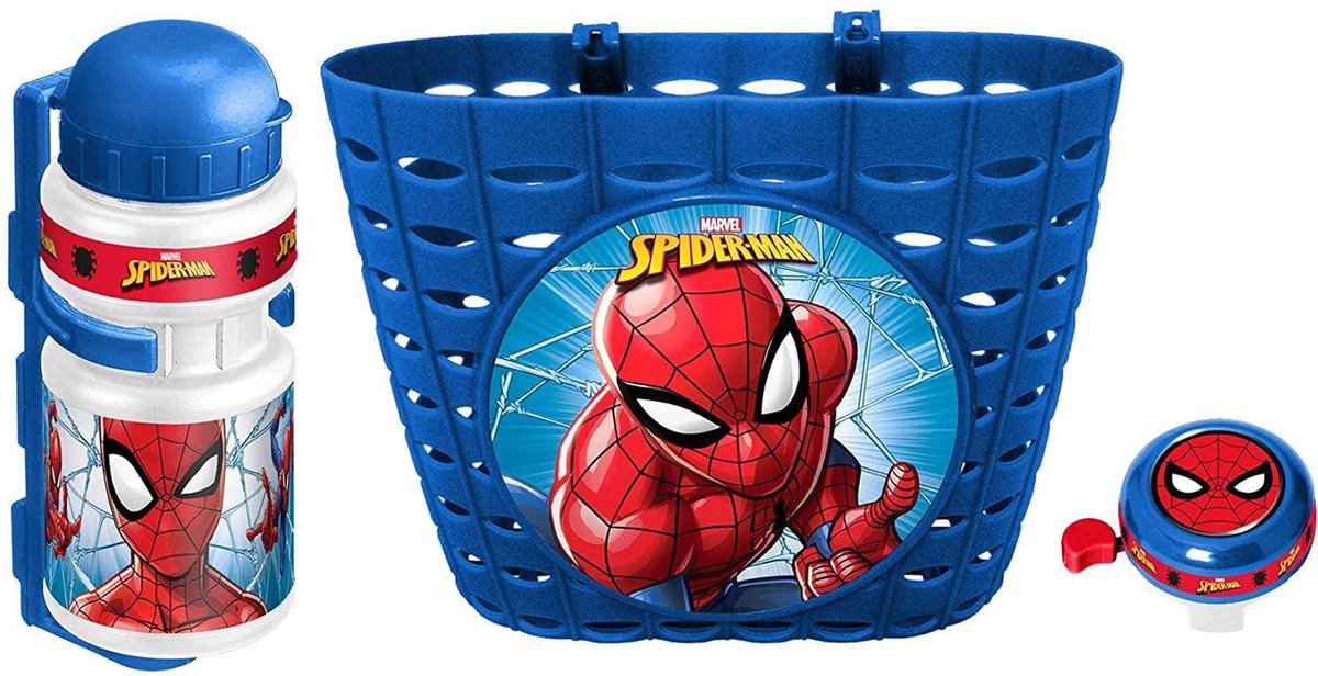 Marvel Spider-Man Kinderfahrradzubehör blau 3-teiliger