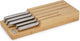 Joseph Joseph - Elevate-Stahlmesser mit Halter für Schublade Bambus 5-teilig - Edelstahl - braun -