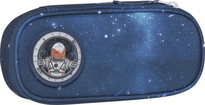 Beckmann Federmäppchen - oval - leer - Weltraummission blau - be-114135a