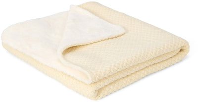 Gestrickte Babydecke von Little Dutch – Fleece – Weiß – Essentials