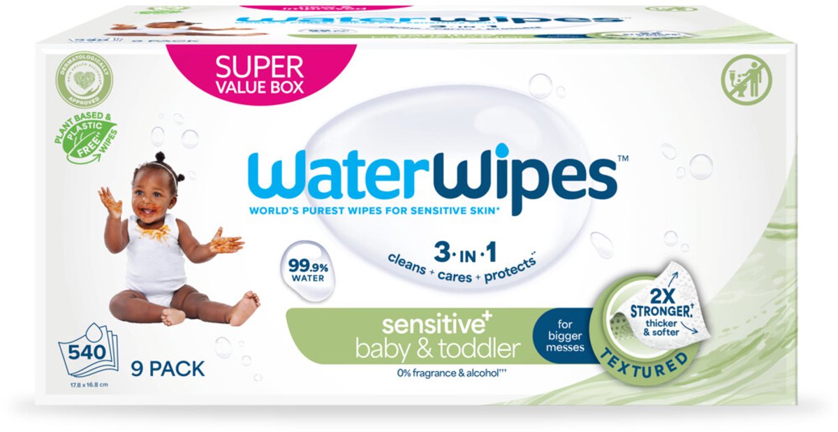 Waterwipes Handtuchtücher – 9 x 60 Handtuchtücher – 540 Tücher