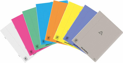 Aurora-Notizbücher – verbunden + Rand – 72 Seiten – A5 – transparenter Kunststoffeinband – 10 Stück