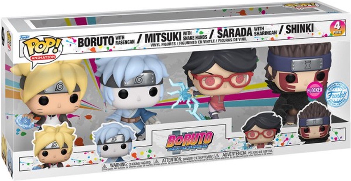 Funko Pop – 4er-Pack – Boruto Naruto Next Generation – beflockte Sonderedition