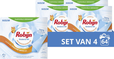 Robijn – strahlend weiße Waschtücher – 4 x 16 Waschstreifen – Vorteilspack