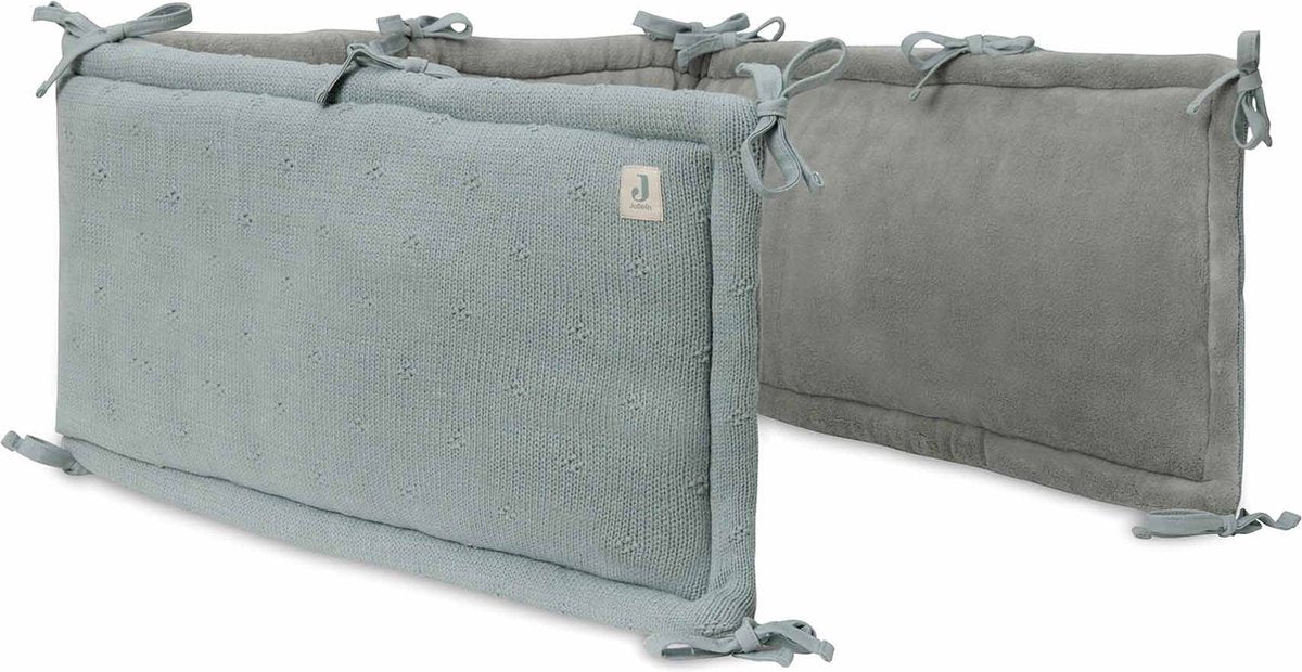 Jollein Laufstallnestchen 180x30cm, gemütlicher Strick, meergrün