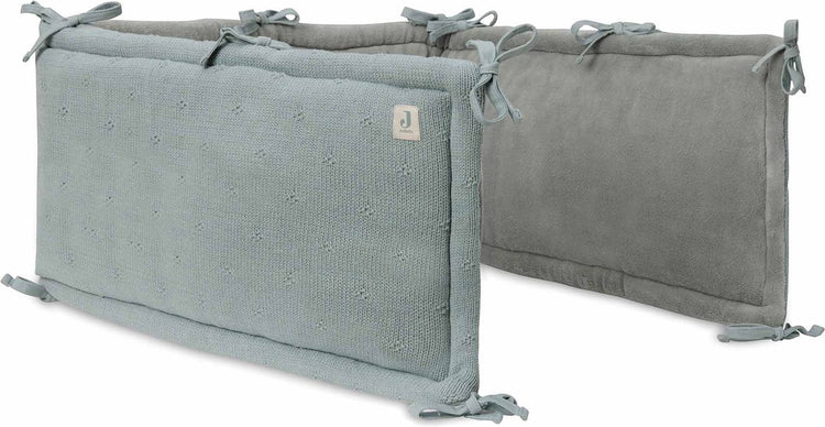 Jollein Laufstallnestchen 180x30cm, gemütlicher Strick, meergrün