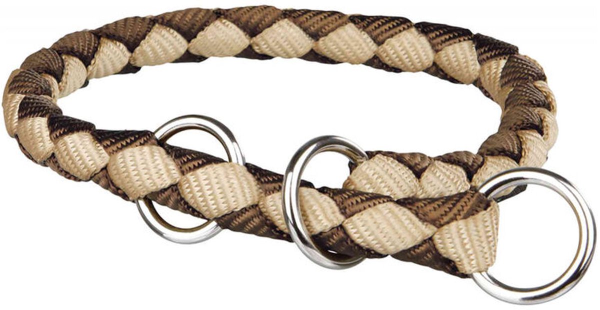 Trixie - Hundehalsband - Braun - Beige - S M - 30-36 cm