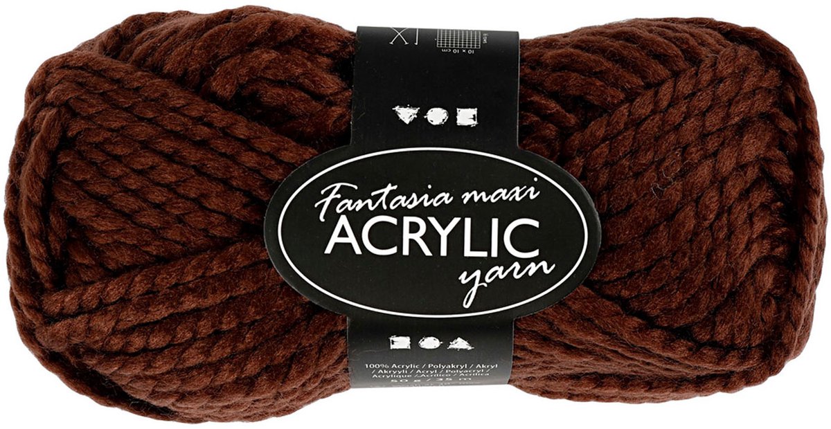 Acrylgarn, Braun, 50gr, 80m