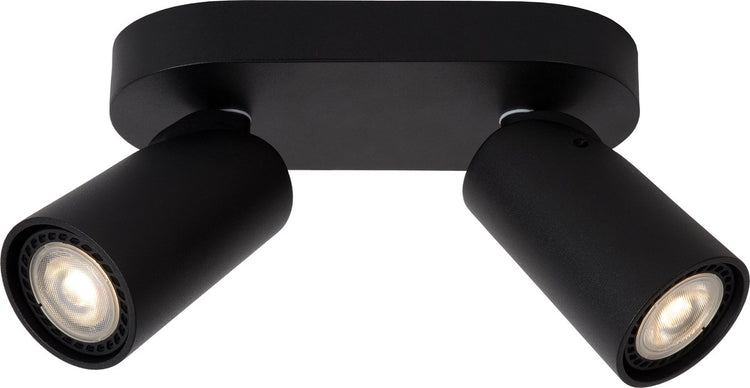 Lucide Xyrus - Deckenstrahler (Deckenleuchte) - LED dimmen bis warm - GU10 - 2x5W 2200K 3000K - Schwarz
