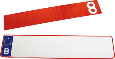 Carpoint-Nummernschild mit Aufklebern – 52 x 11 cm – Aluminium – inklusive 2 Aufkleberbögen – Modell Belgien