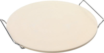 Point-Virgule – Pizzastein – Cordierit – mit Metallhalterung – zum Grillen geeignet – 34 cm
