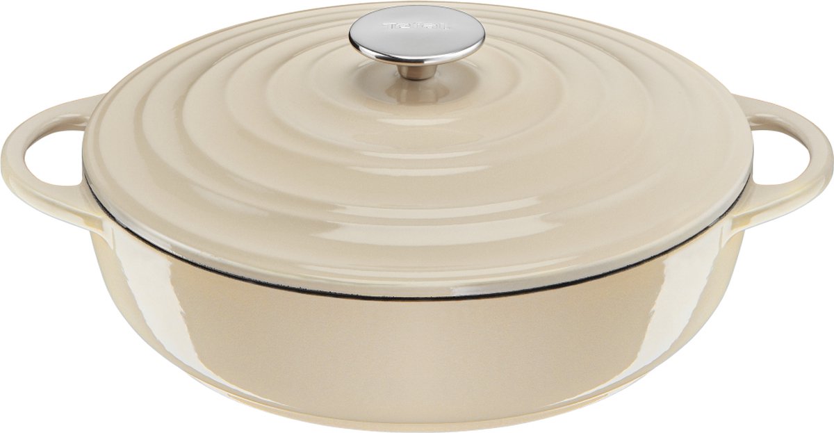 Tefal lov – niedrige Bratpfanne – 3,8 l – ø 28 cm – beige – induktionsgeeignet – Keramikbeschichtung