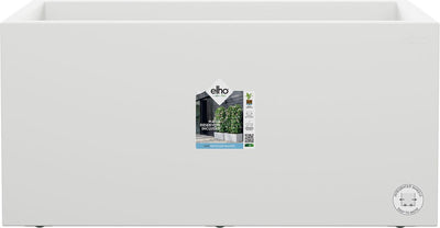 Elho vivo next lang 80 – Pflanzgefäß für drinnen und draußen, rechteckig – 100 % recycelter Kunststoff – L 78,0 x H 37,9 cm – weiß