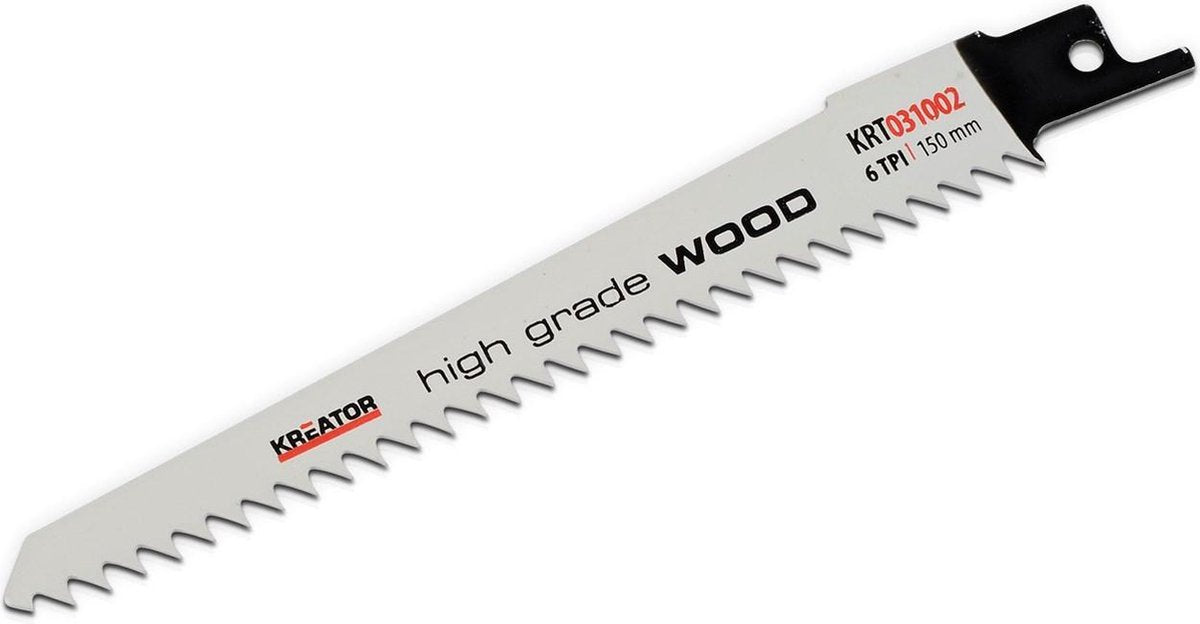 Kreator krt031002 Sägeblatt – Säbelsäge – Hartholz – 150 mm – 6 TPI – 2 Stück