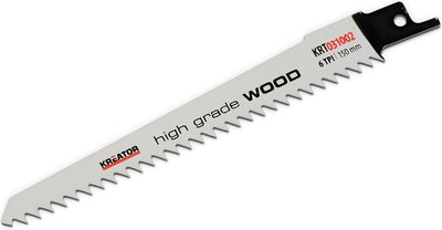 Kreator krt031002 Sägeblatt – Säbelsäge – Hartholz – 150 mm – 6 TPI – 2 Stück