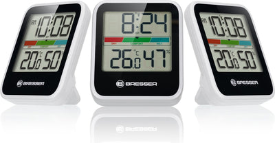 Bresser Wetterstation - Klimamonitor Thermo-Hygrometer DCF - 3er Set - Weiß