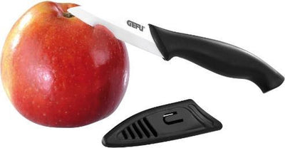 Gefu Ceramo Keramikmesser – 18,5 cm – für Obst und Gemüse – Schwarz und Weiß