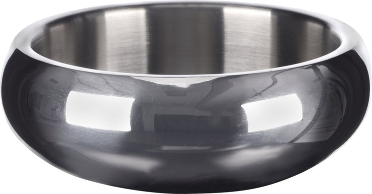 Flamingo Hundefutternapf – Hundetrinknapf – Hundefutternapf Edelstahl – doppelwandiger Edelstahlnapf mit Anti-Rutsch – ø15,5 cm – 790 ml – Fress- und Trinknapf Muna rund silber