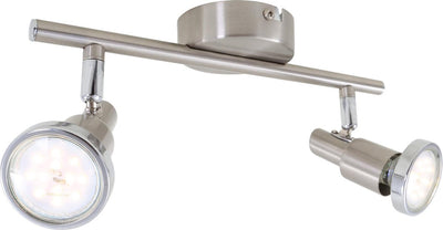 Briloner cool - Deckenleuchte - warmweißes Licht 3.000k - 250lm - GU10-Fassung - Aufbaustrahler - Strahler dreh- und schwenkbar - Metall - Nickel matt