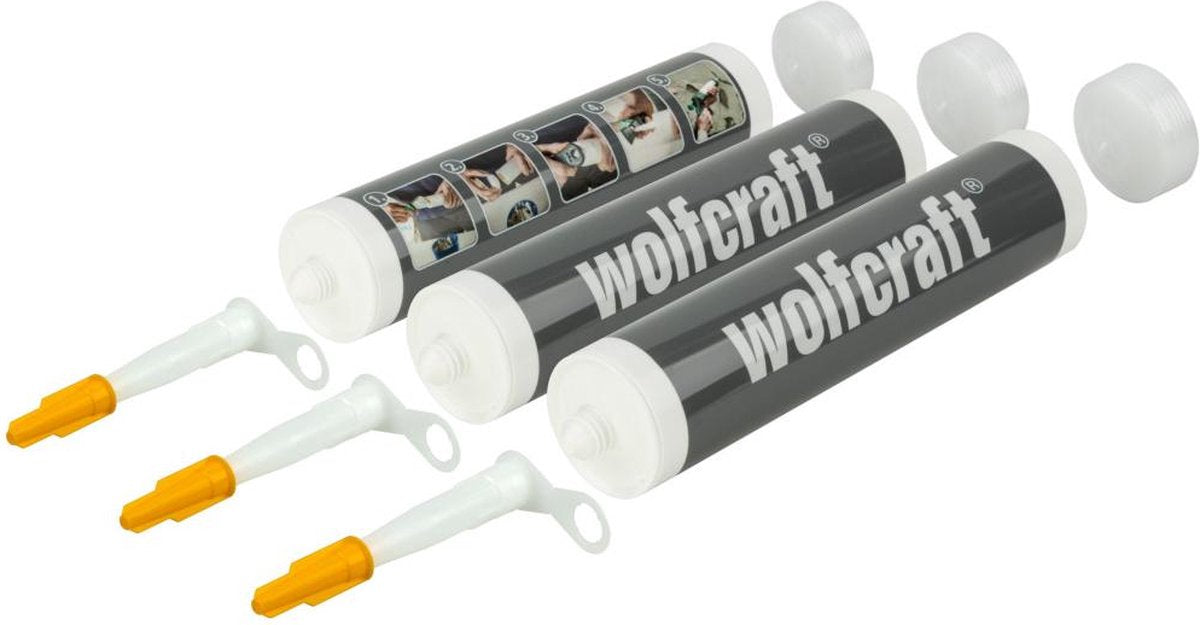 Wolfcraft – leere Kit-Röhren – Patronen – Kit-Röhren – 3 Stück – 4044000