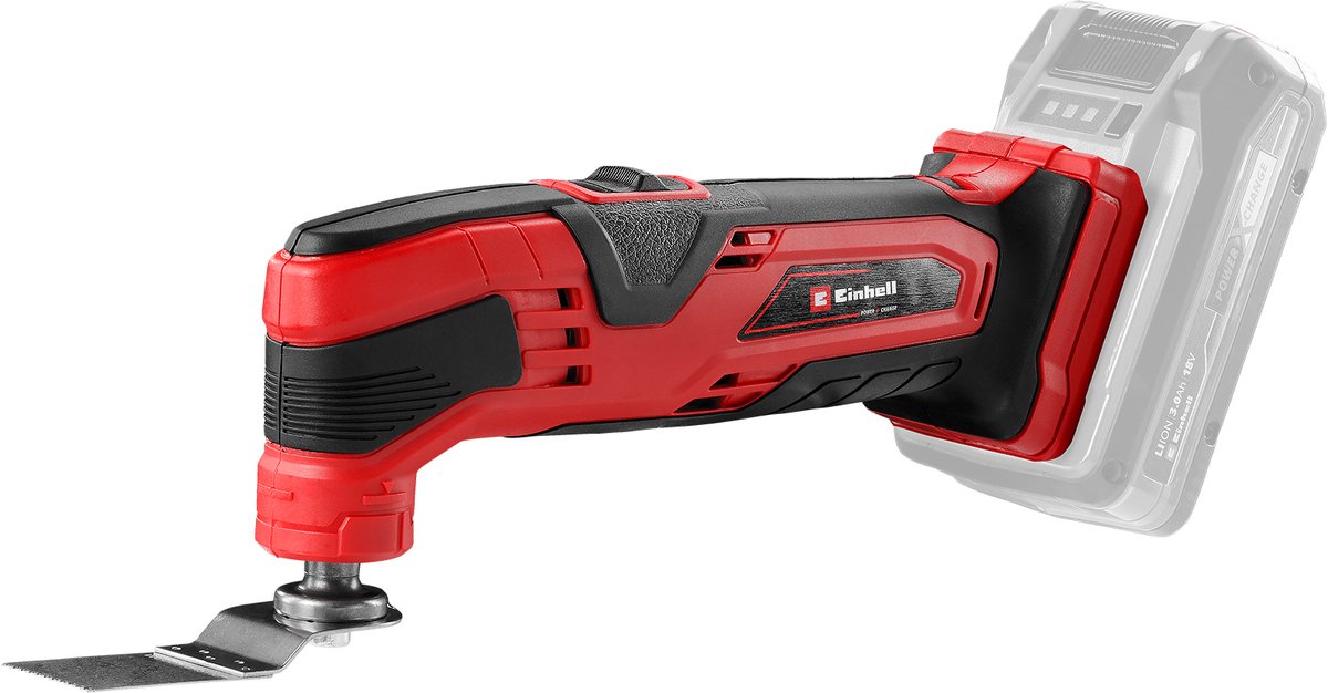 Einhell Akku-Multitool TC-MG 18 Li Solo - Power X-Change - 18 V Li-Ion - inkl. 9x Schleifpapier und 3 verschiedene Sägeblätter - exkl. Akku und Ladegerät