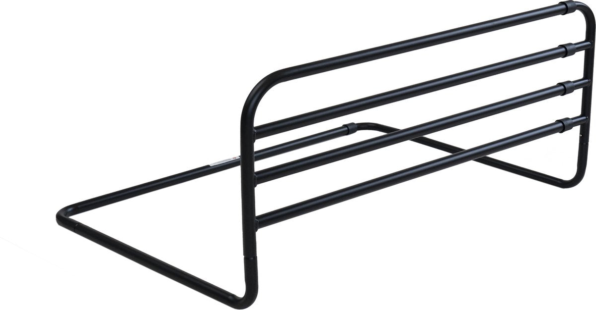 Fenss Posaune Bettgitter Metall mattschwarz - verstellbar 77-125 cm | robust und sicher | verhindert das Herausfallen aus dem Bett | passt in jedes Bett | einfache Installation | Bettgitter für Kleinkinder
