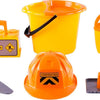 Cavallino Toys Cavallino Ziegeleimer Set mit Werkzeugen und Helm, 6dlg.