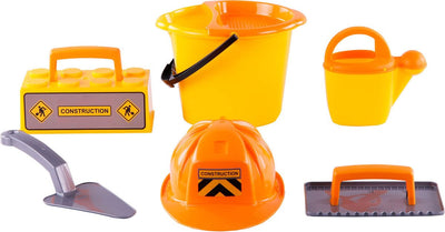 Cavallino Toys Cavallino Ziegeleimer Set mit Werkzeugen und Helm, 6dlg.
