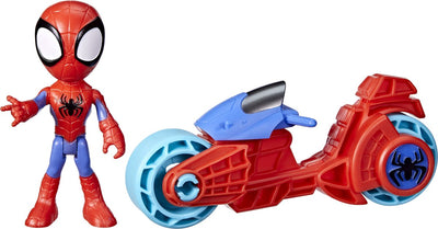 Spidey und seine tollen Freunde Hasbro Marvel Spidey Spielzeugmotorrad mit Actionfigur – Superhelden-Abenteuer.