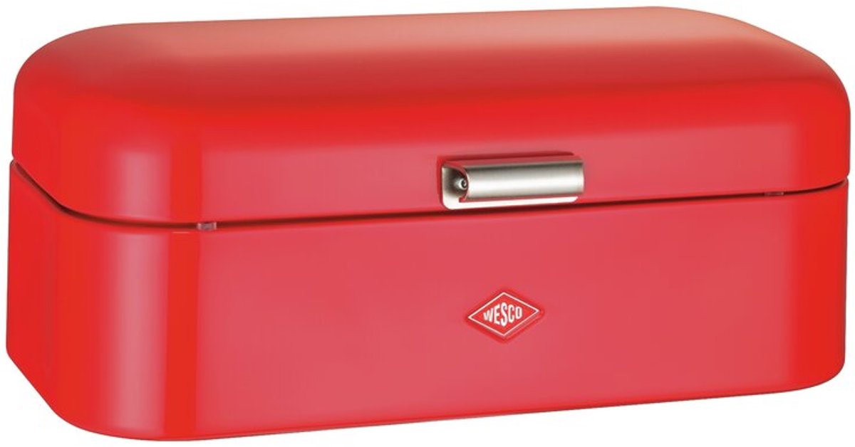 Wesco Grandy Brotkasten | 10 Liter - Größe L | Metall - rot orange | Küchenaufbewahrung | Sonderausgabe Weihnachten
