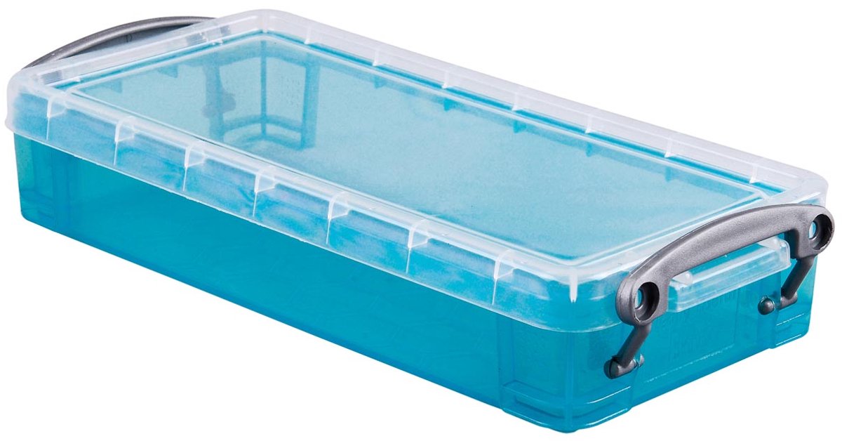 Wirklich nützliche Box 0 | 55 Liter | transparentes leuchtendes Blau