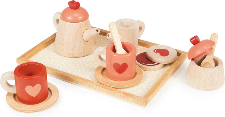 Mentari-Küche – Teeservice mit Tablett – 23 x 16 x 9 cm – Holz – 3 Jahre