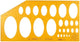 Aristo Ellipsenschablone – Abmessungen 295 x 150 mm – 25 Ellipsen – isometrisch – orange transparent – AR-5017