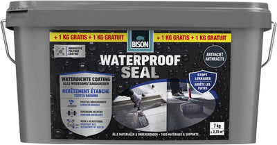 Bison wasserdichte Abdichtung 6 + 1 kg gratis, wasserdichte Beschichtung, für alle Wetterbedingungen, Abdichtung, Dachübergänge, Dachrinnenreparatur, Carports, Wohnwagen