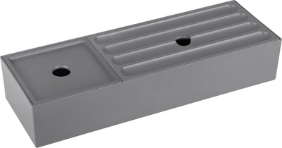 Differnz Schubladen-Organizer mit Deckel – verschiebbare Schubladenaufbewahrung – Ablageschalen – Sortierschalen aus Kunststoff – 32 x 11 x 6 cm – Grau