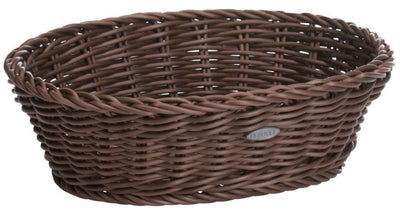 Westmark Salen Korb oval 26x19x8cm – brauner Aufbewahrungskorb aus Kunststoff.