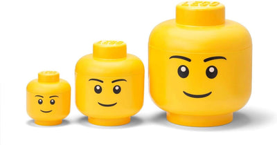 Lego – Aufbewahrungsbox Head Boy 3er-Set, Webonly-Verpackung – Kunststoff – Gelb