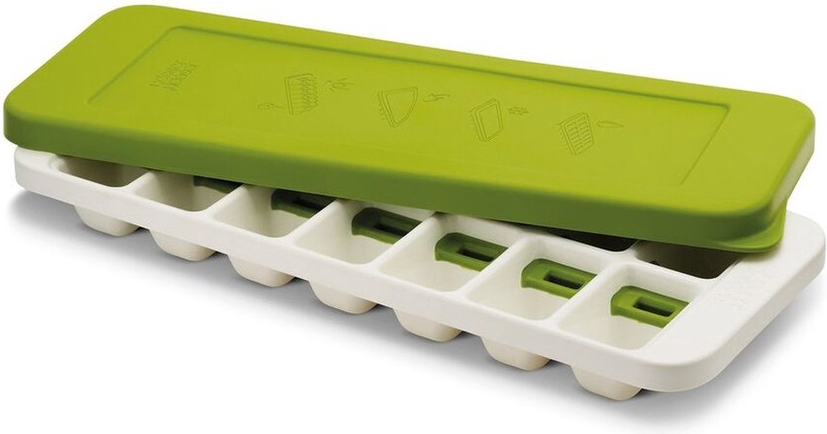 Joseph Joseph QuickSnap Plus Eiswürfelform mit Deckel – 14 Stück – Grün